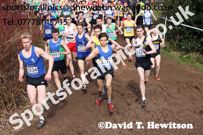 Mens under-17s 2016 Inter Counties Cross Country Champs. and Cross Challenge Final, Cofton Park, Birmingham. Photo: David T. Hewitson/Sports for All Pics